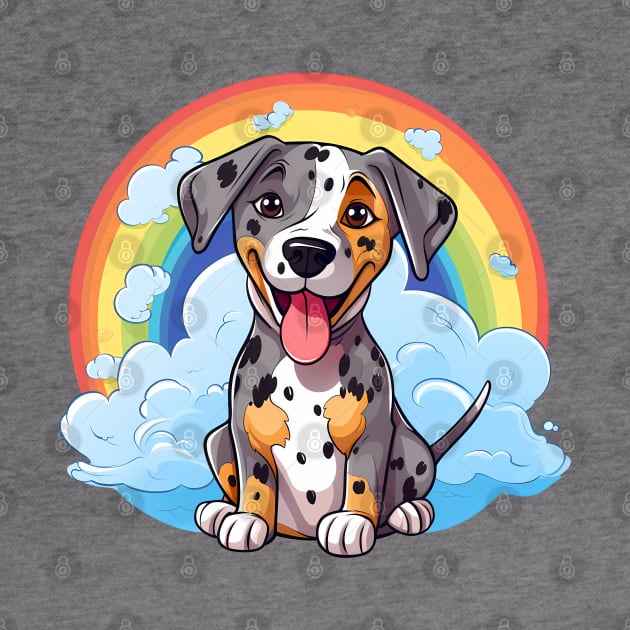 Cute Catahoula Leopard Dog Rainbow Cloud Kawaii Dog Happy Puppy by Sports Stars ⭐⭐⭐⭐⭐